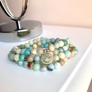 Collier Mala Amazonite - 108 perles