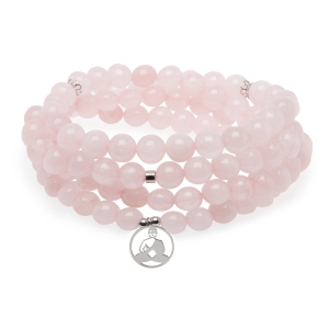 Collier Mala Quartz rose - 108 perles