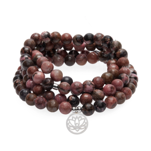 Collier Mala Rhodonite - 108 perles