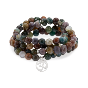 Collier Mala Agate - 108 perles