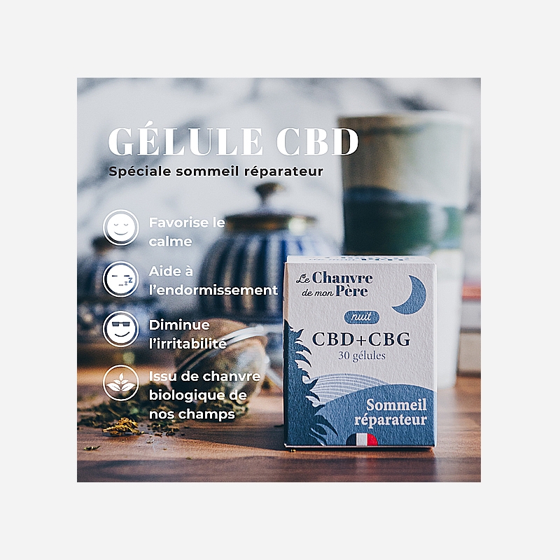 Gélules - CBD & CBG - BIO - Sommeil réparateur