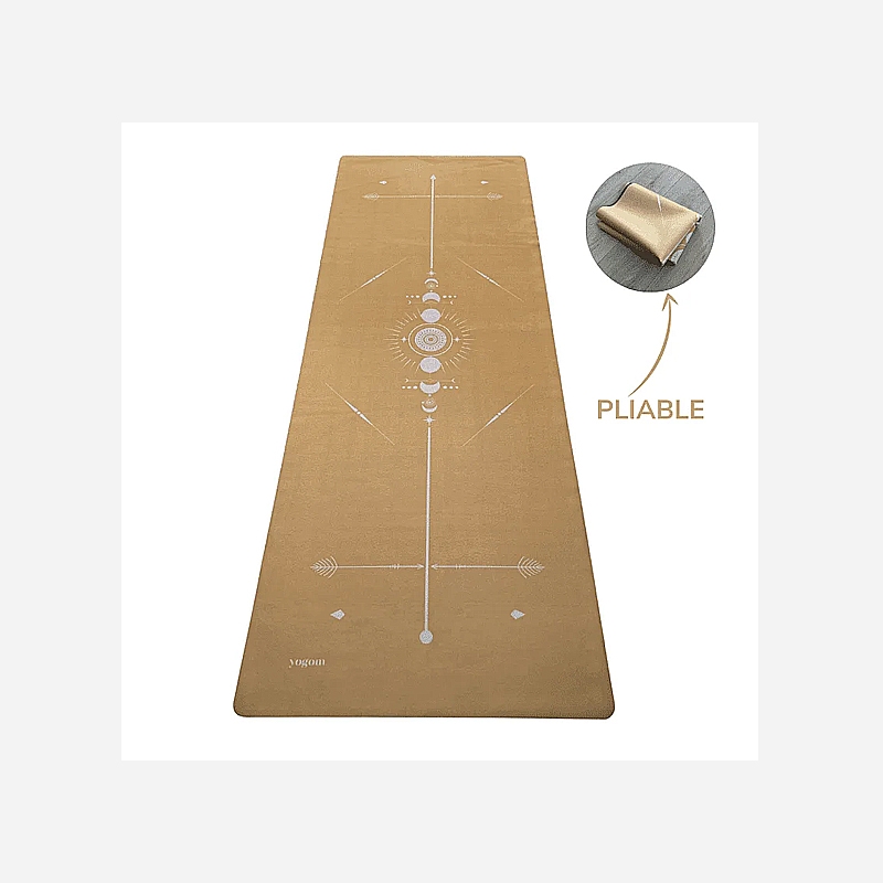 Tapis de yoga - Pliable -  Totem jaune or - 1,5 mm