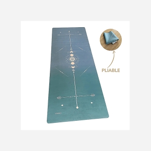 Tapis de yoga - Pliable - Totem vert d'eau - 1,5 mm