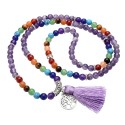 Collier Mala Améthyste - 108 perles - 7 Chakras