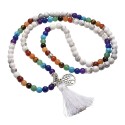 Collier Mala Howlite - 108 perles - 7 Chakras