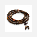 Collier Mala Oeil de tigre et cornaline - 108 perles