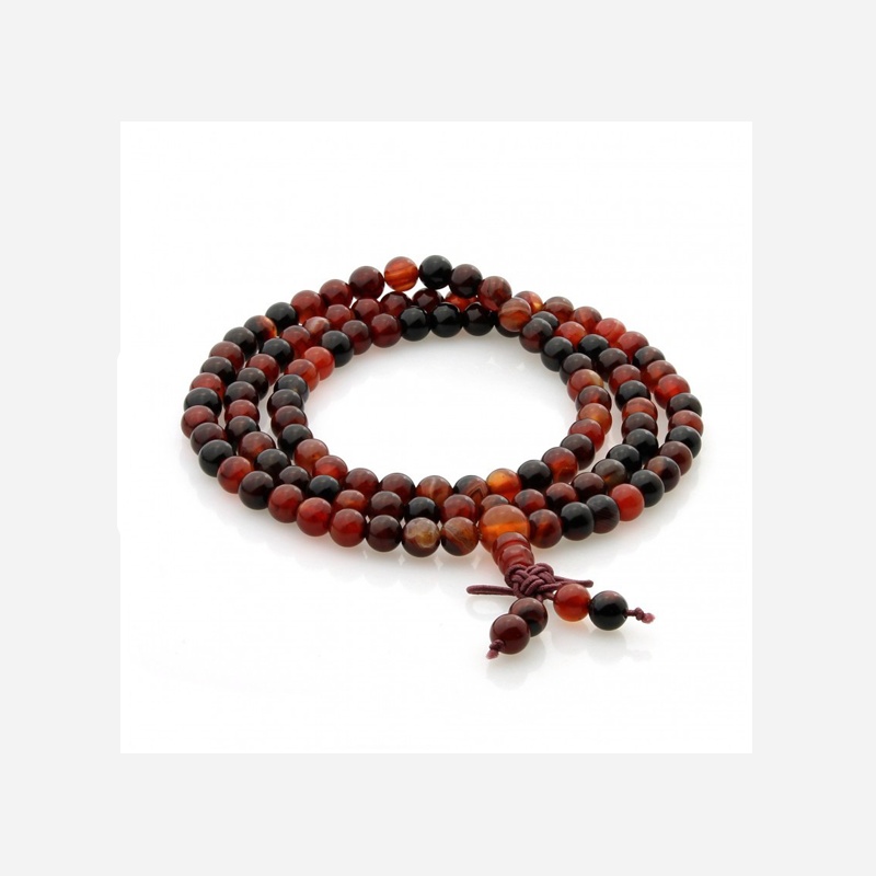 Collier Mala Agate - 108 perles