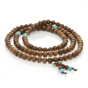 Collier Mala - Bois - 108 Perles - Turquoise