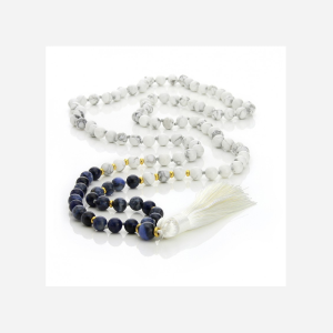 Collier Mala Howlite et sodalite - 108 Perles