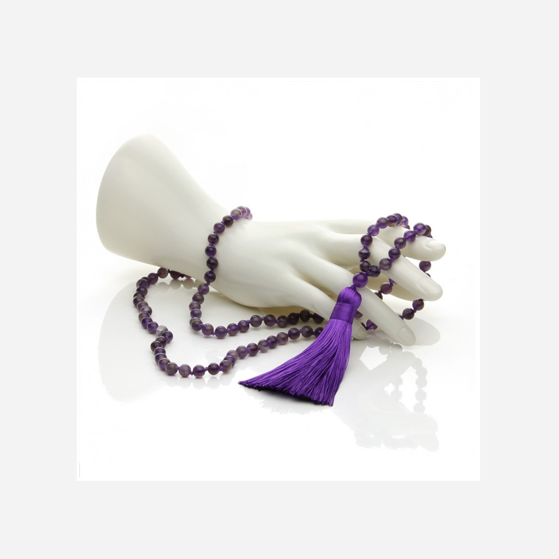 Collier Mala Amethyste - 108 perles