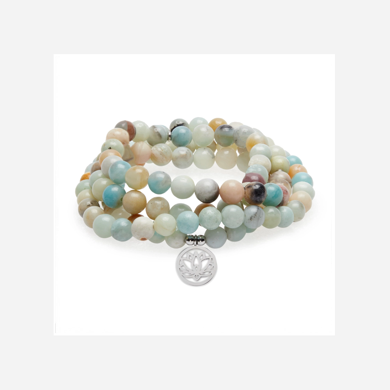 Collier Mala Amazonite - 108 perles