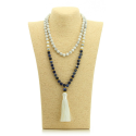 Collier Mala Howlite et sodalite - 108 Perles