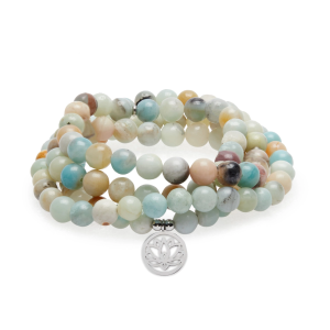 Collier Mala Amazonite - 108 perles